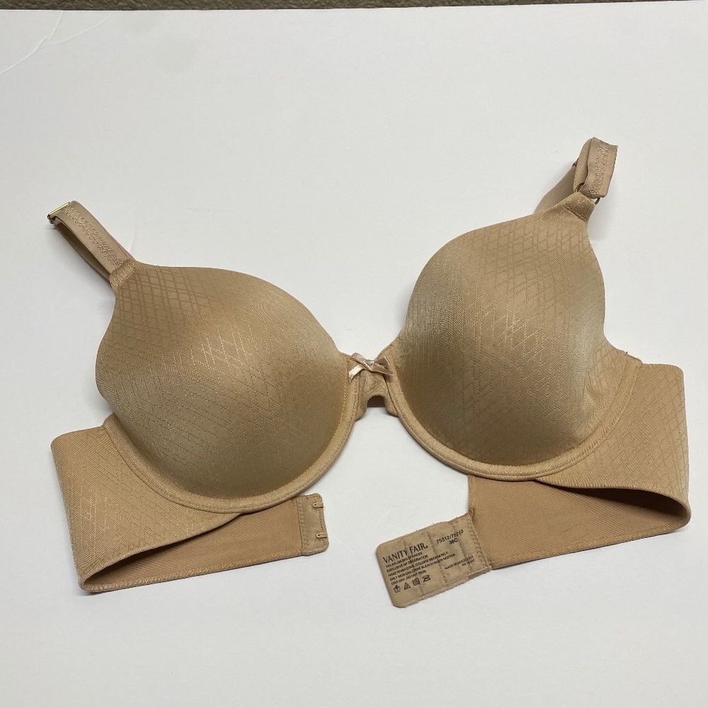 ^Vanity fair 36C t shirt bra underwire padded bra tan